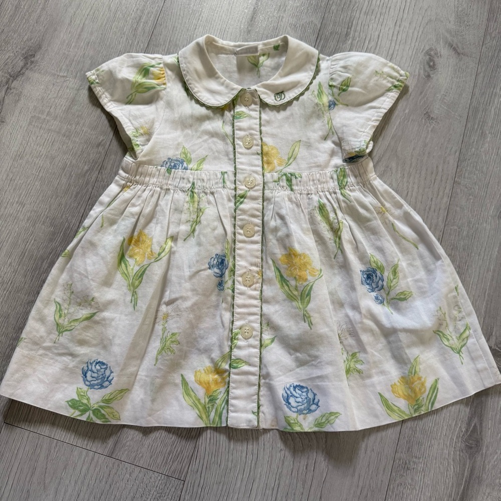 Charming Floral Kids Dress in Cream